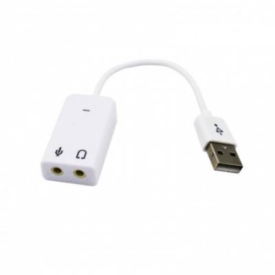 Звуковая карта USB Audio adapter 7.1, 10см, белый