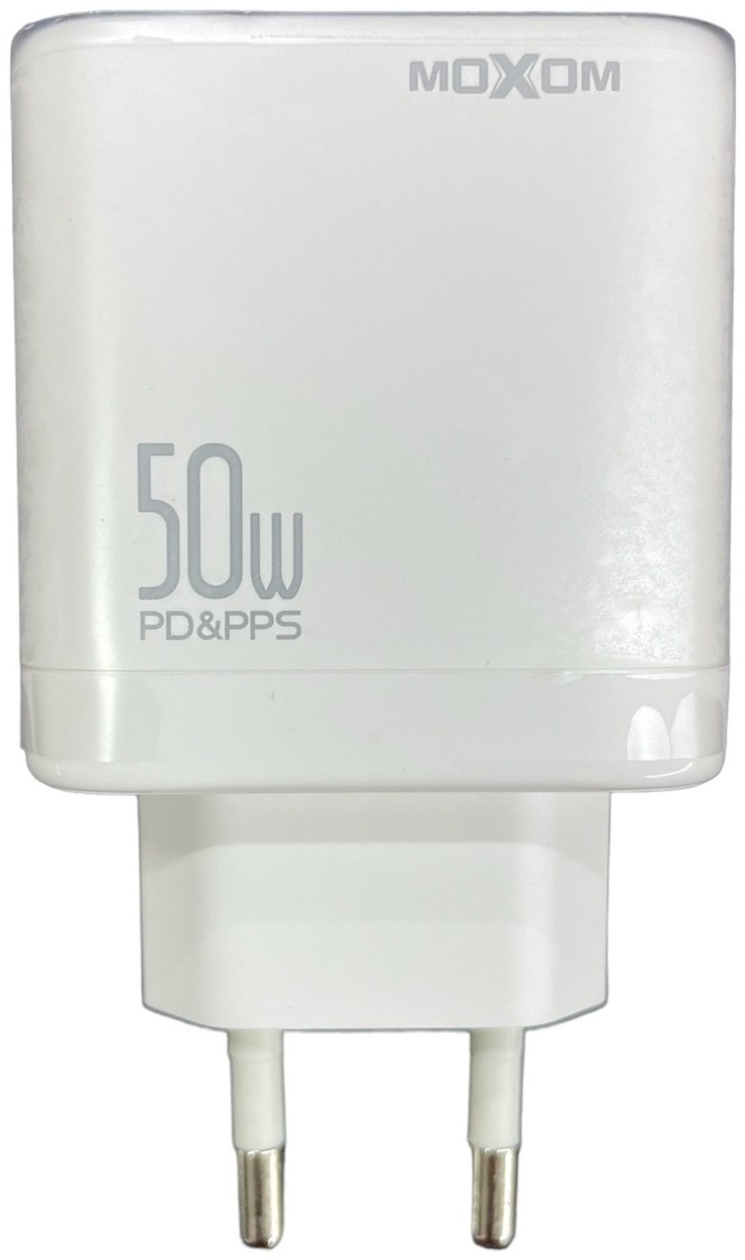 Блок питания MOXOM MX-HC102 PD, 2xType-C, 50W Super Si Fast Charger