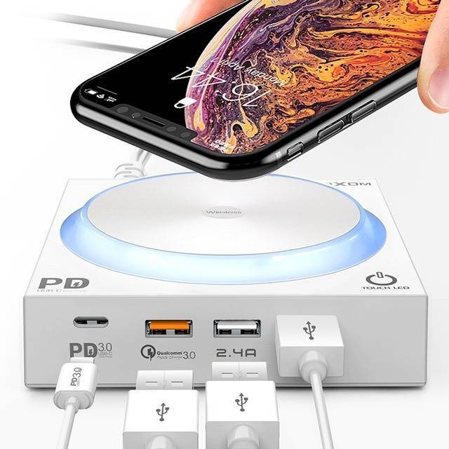 Док-станция Moxom KH-62, USB 3.0, Wireless Charging