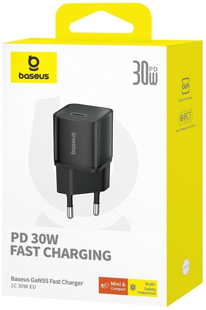 Зарядное устройство Baseus GaN5, 30W, 1TypeC, черный