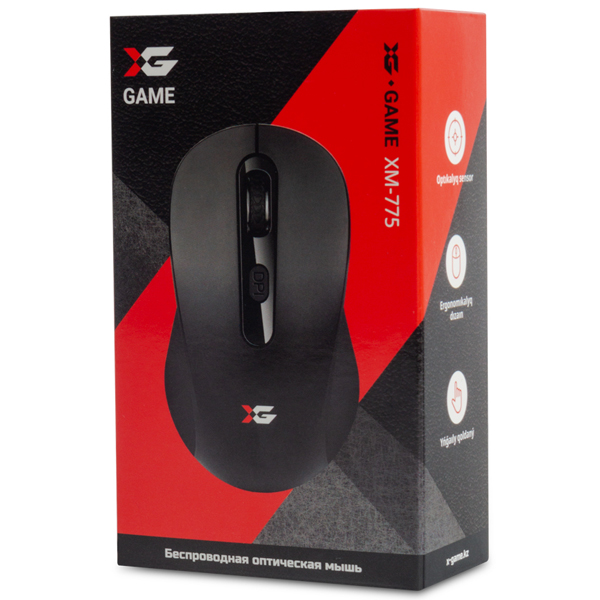 Беспроводная Мышь X-Game, XM-775OGB, 3D Optical, 1000dpi, Black
