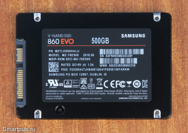 SSD накопитель Samsung 860 EVO 500GB (MZ-76E500) 1TB 2.5", SATA III (БУ)