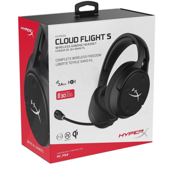 Наушники HyperX Cloud Flight S (БУ) - Wireless 2.4GHz/50mm/Qi Charging/