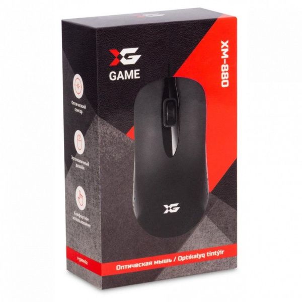 Мышь X-Game, XM-880OUB, Optical, 800dpi, Black