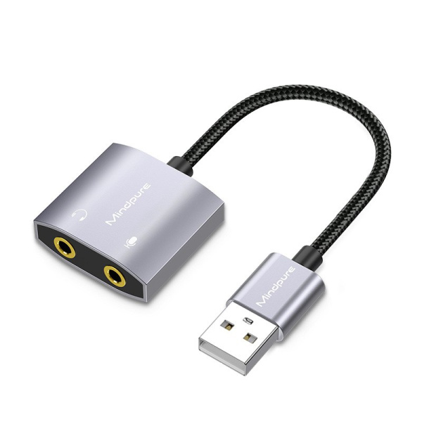 Звуковая карта USB Mindpure US028, LX10660, микроф/наушник