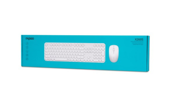 Беспроводная клавиатура и мышь в комплекте Rapoo X260S White